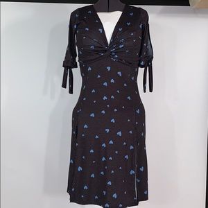 Recycled Polka Dot Twist Front Midi Dress